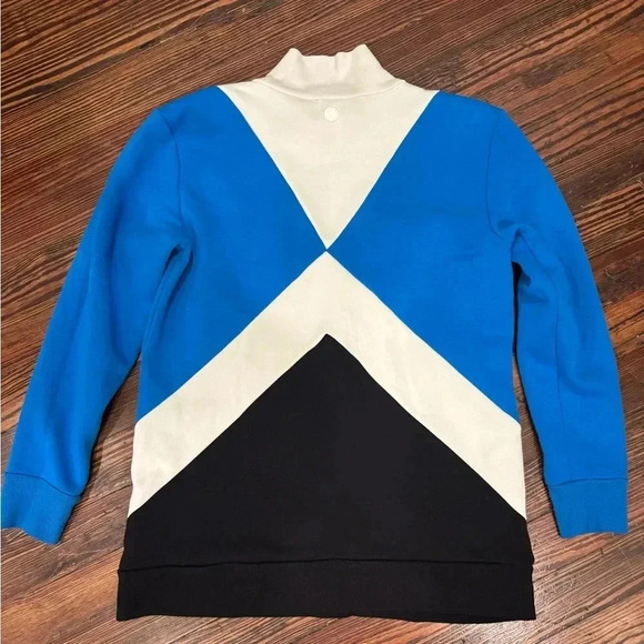 T By Talbots FRENCH TERRY COLORBLOCK MOCKNECK PULLOVER Sz Med petite - Picture 4 of 8